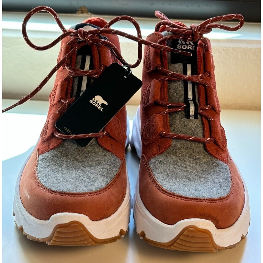 Sorel Evie Lace-up Boots Women's 9.5 Orange Cozy Waterproof NL4924-235 NWT NoBox